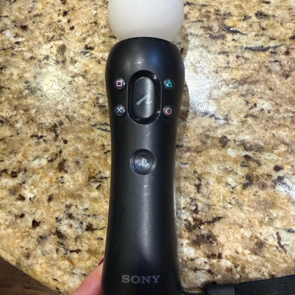 Sony Motion Controller Remote in Black with White Sphere